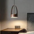 Suspension bois et métal, coloris marron ou beige, marron