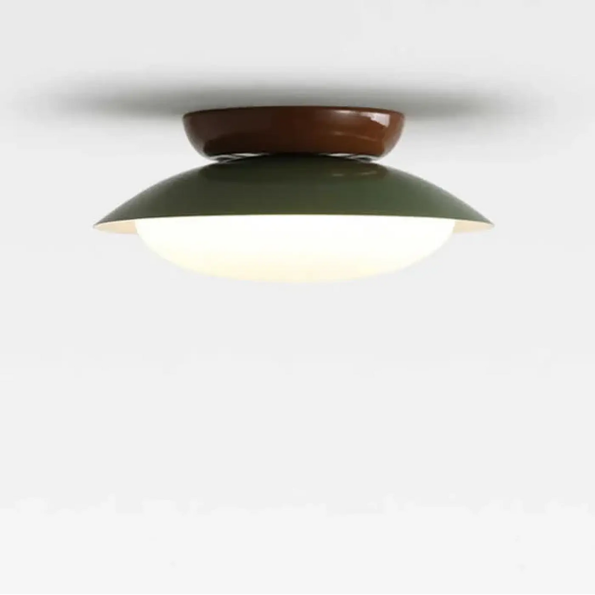 Suspension épurée en métal, jaune, vert ou argenté, taille S ou M