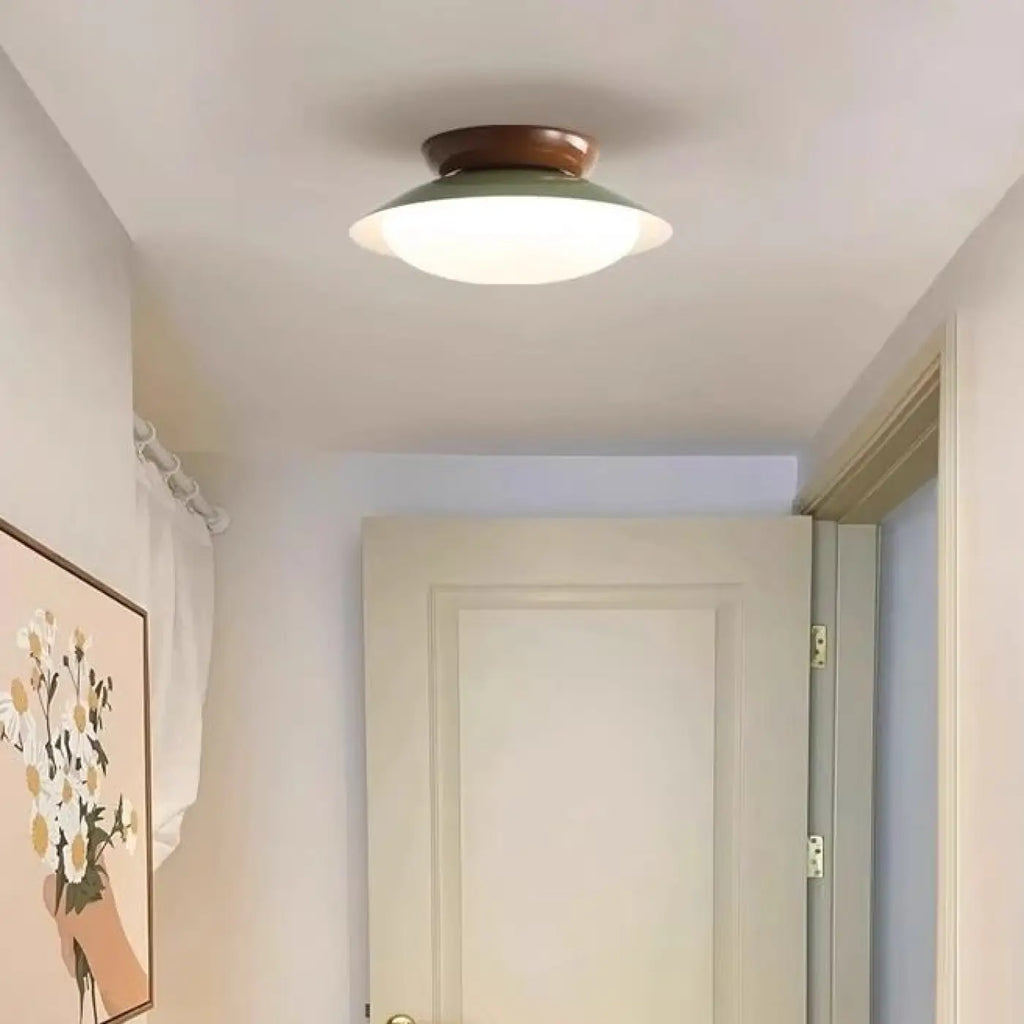 Suspension épurée en métal, jaune, vert ou argenté, taille S ou M