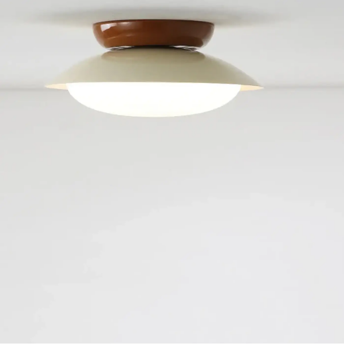 Suspension épurée en métal, jaune, vert ou argenté, taille S ou M