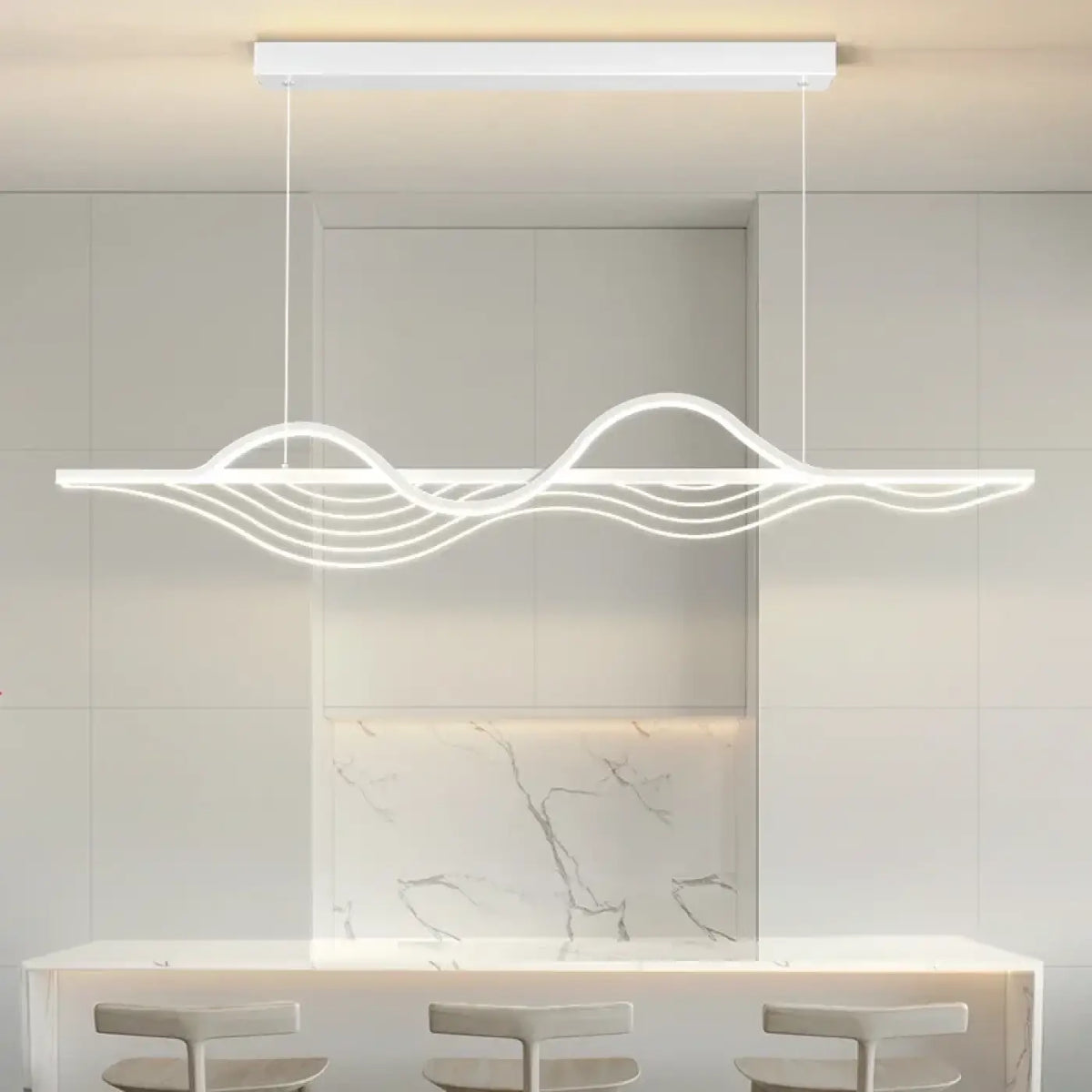 Suspension ondulée contemporaine, blanc ou noir, tailles S ou M