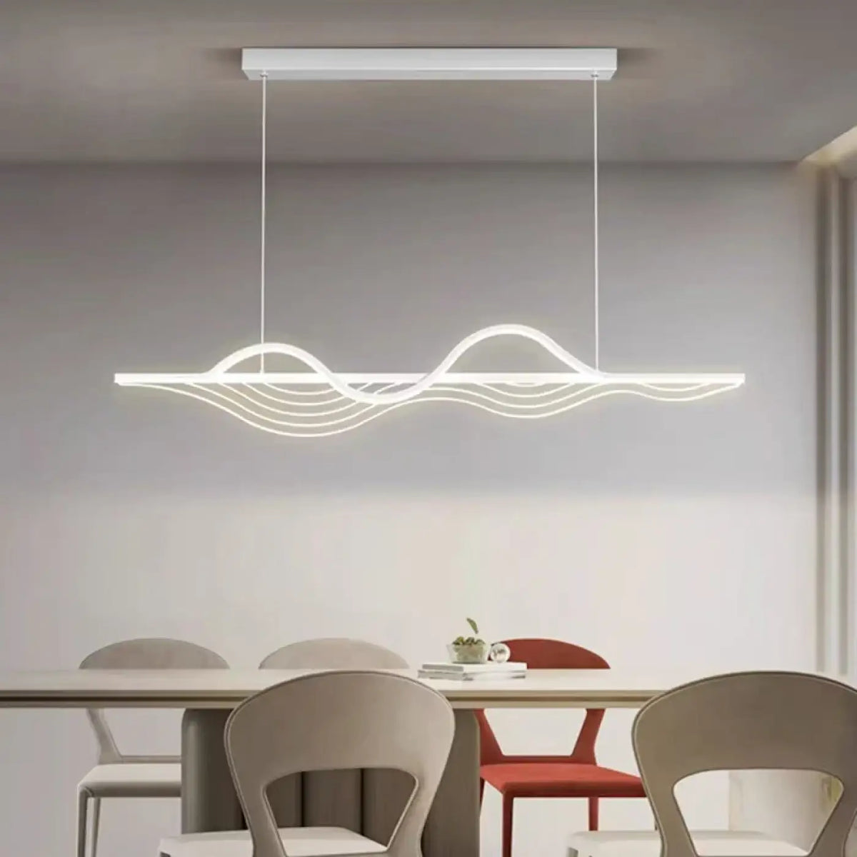 Suspension ondulée contemporaine, blanc ou noir, tailles S ou M