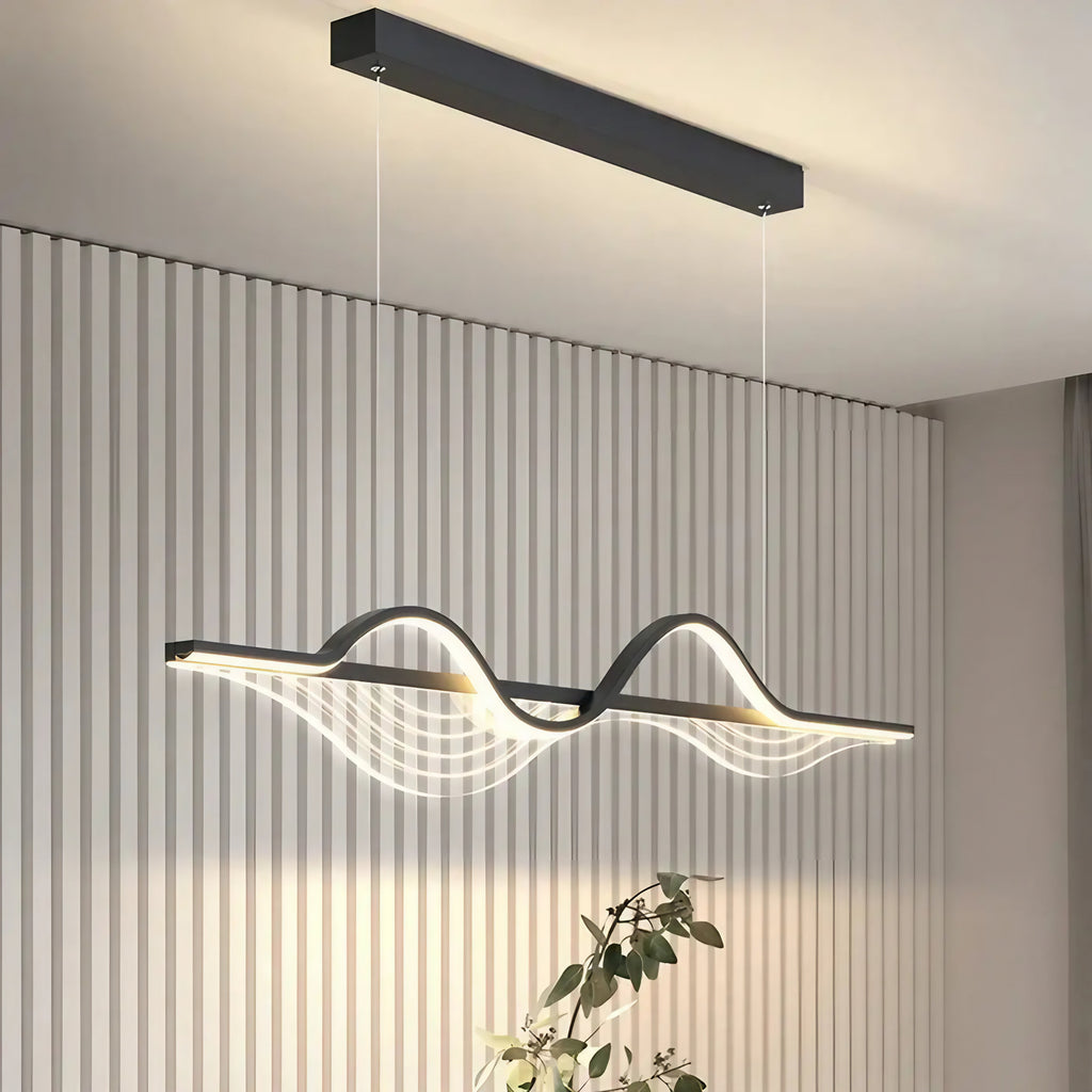 Suspension ondulée contemporaine, blanc ou noir, tailles S ou M