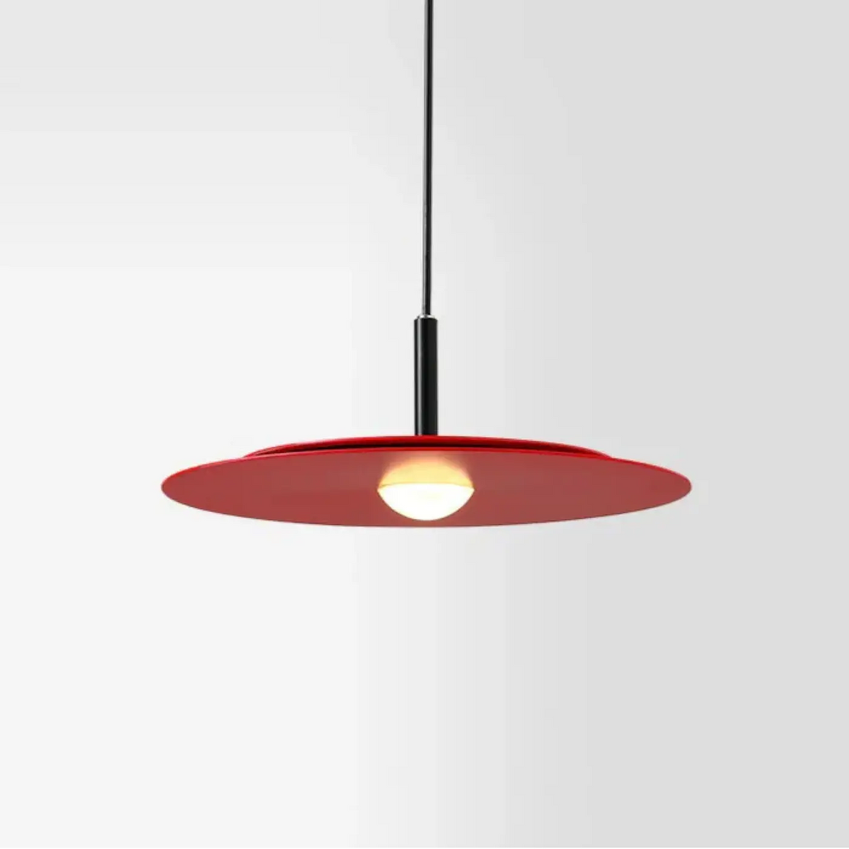 Suspension disque plat minimaliste, rouge, blanc ou noir