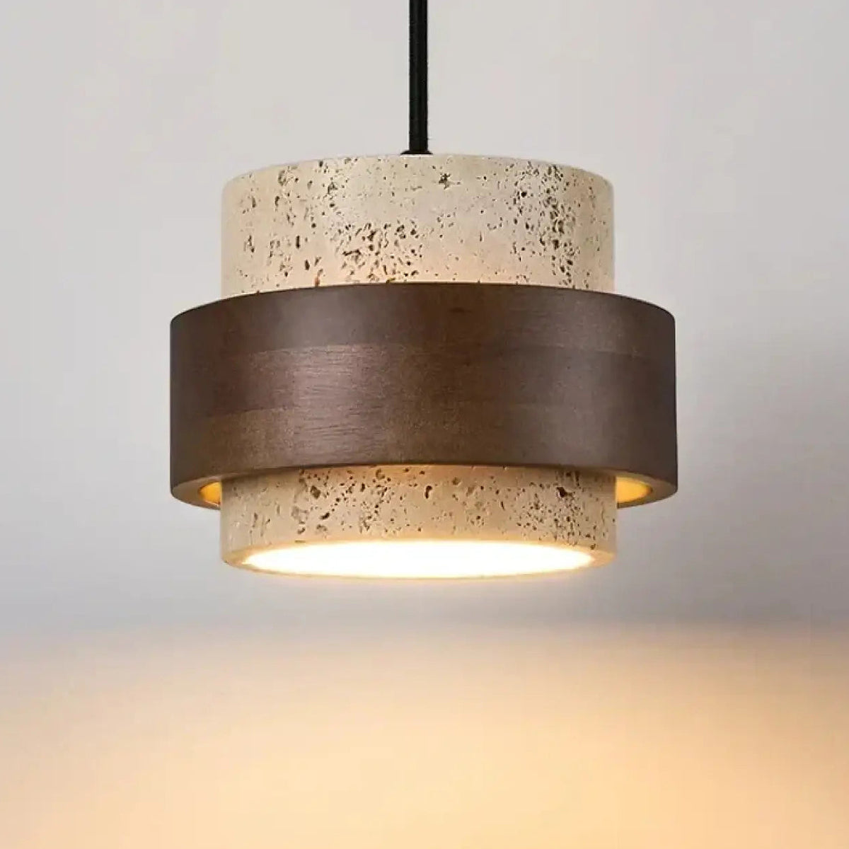 Suspension moderne en pierre naturelle et bois