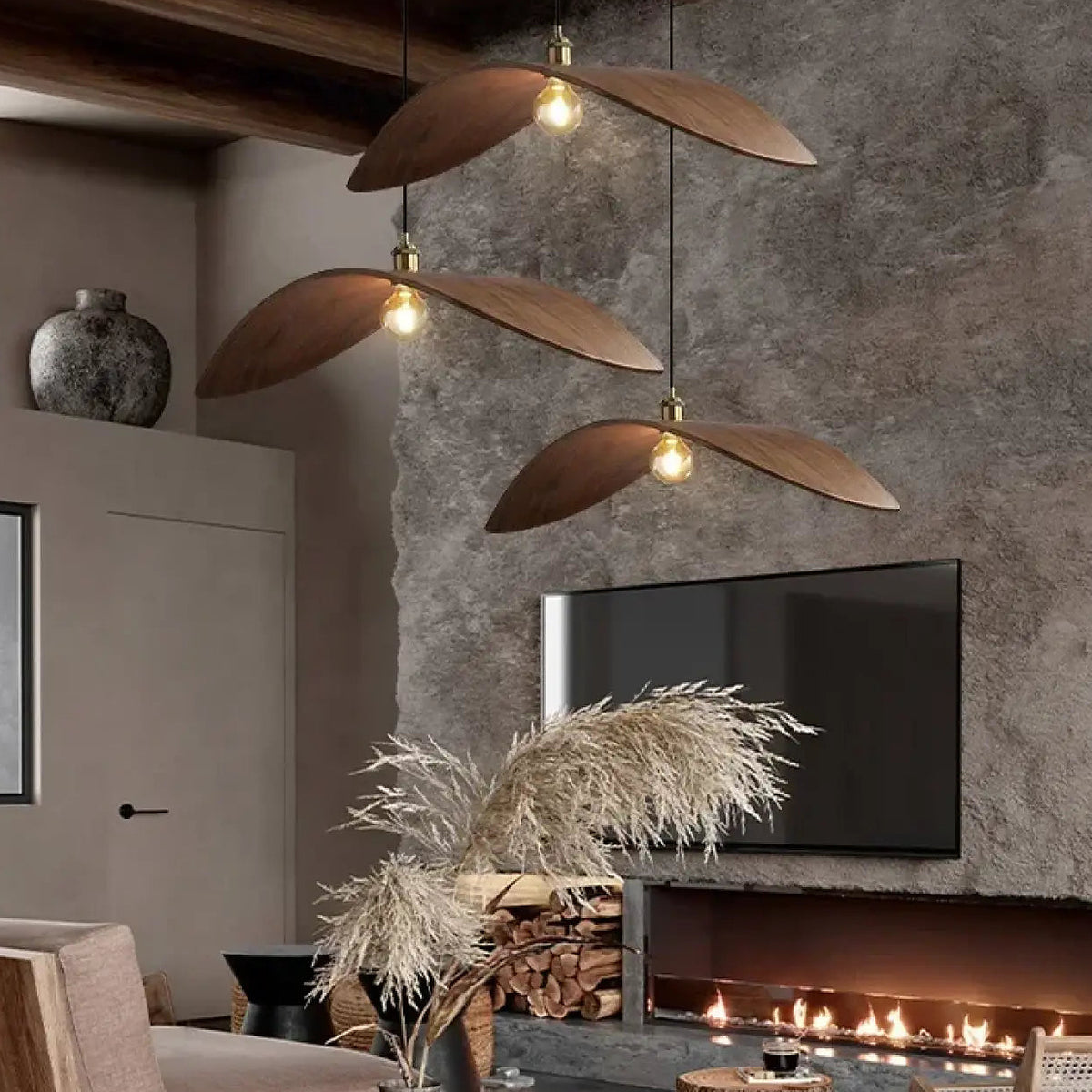 Suspension en bois forme aile, tailles S, M et L