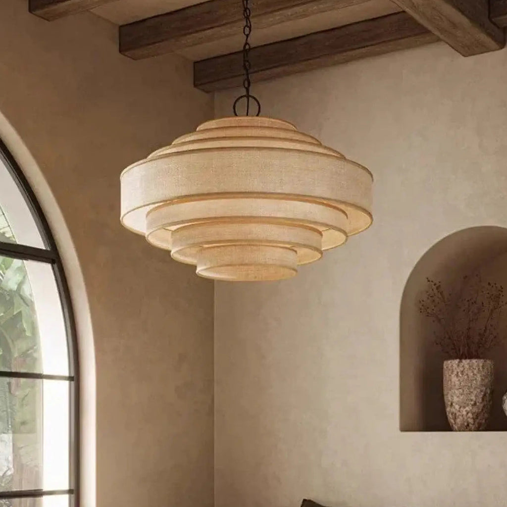 Suspension en rotin naturel au style moderne, tailles S ou M