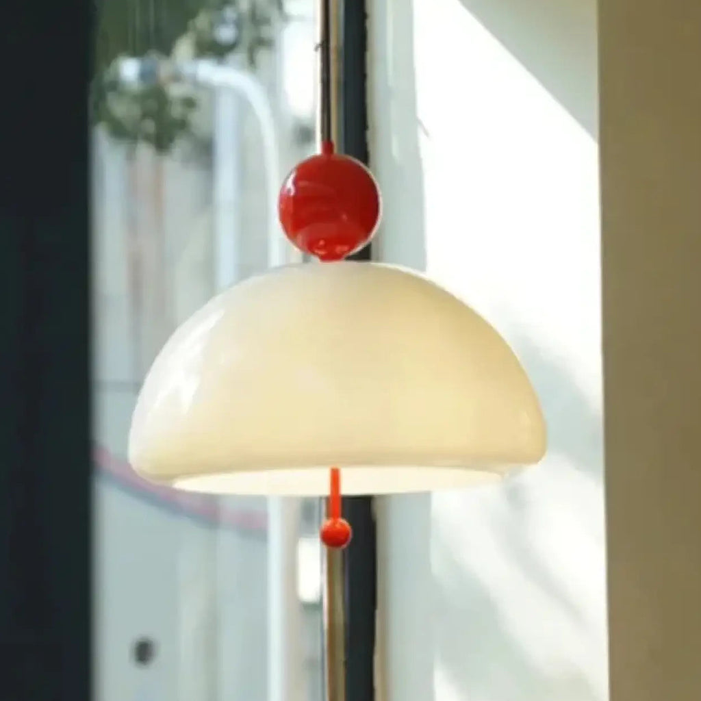 Suspension en verre opalin, cinq coloris au choix