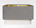 Suspension moderne à abat-jour textile gris et blanc
