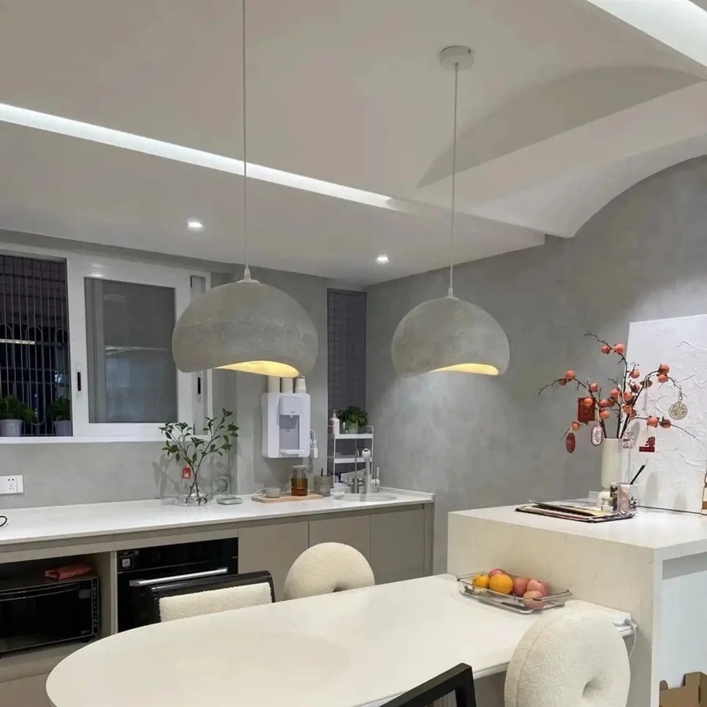 Suspension design contemporaine, cinq tailles et trois coloris, gris