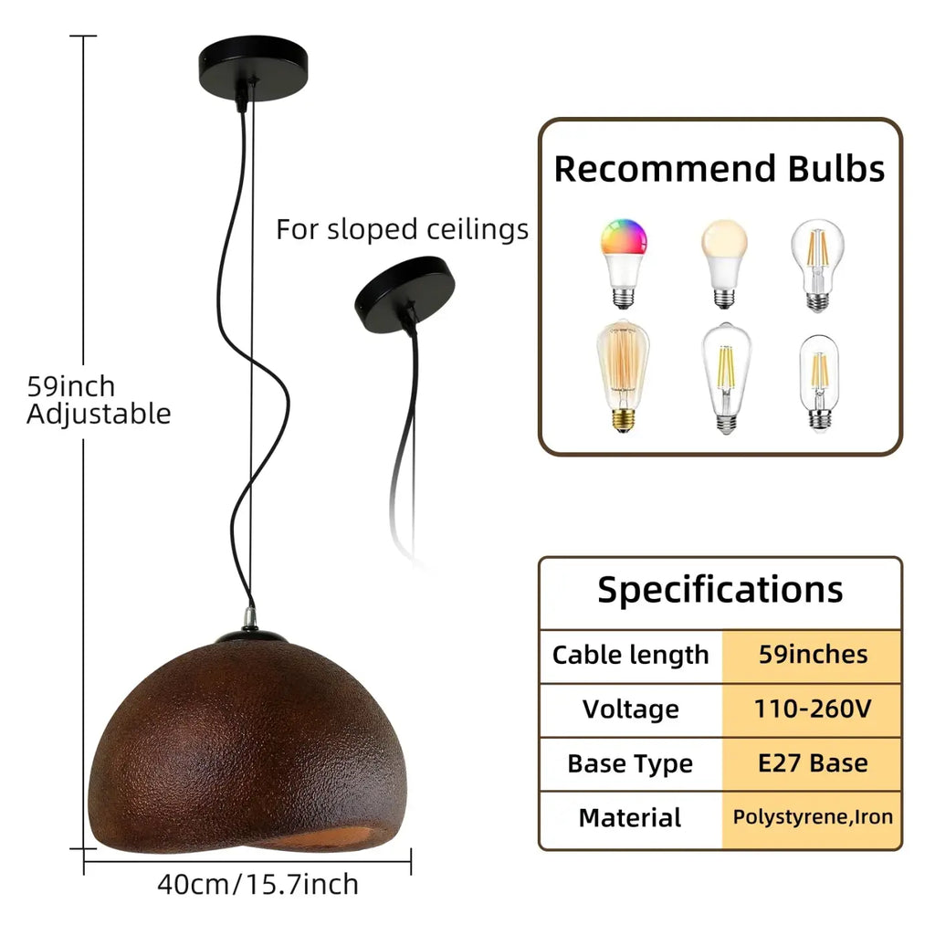 Suspension design contemporaine, cinq tailles et trois coloris