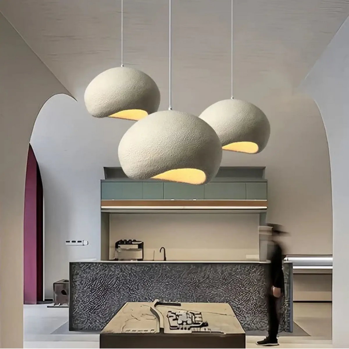 Suspension design contemporaine, cinq tailles et trois coloris