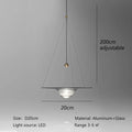 Suspension LED moderne en aluminium et verre, six tailles