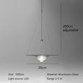 Suspension LED moderne en aluminium et verre, six tailles