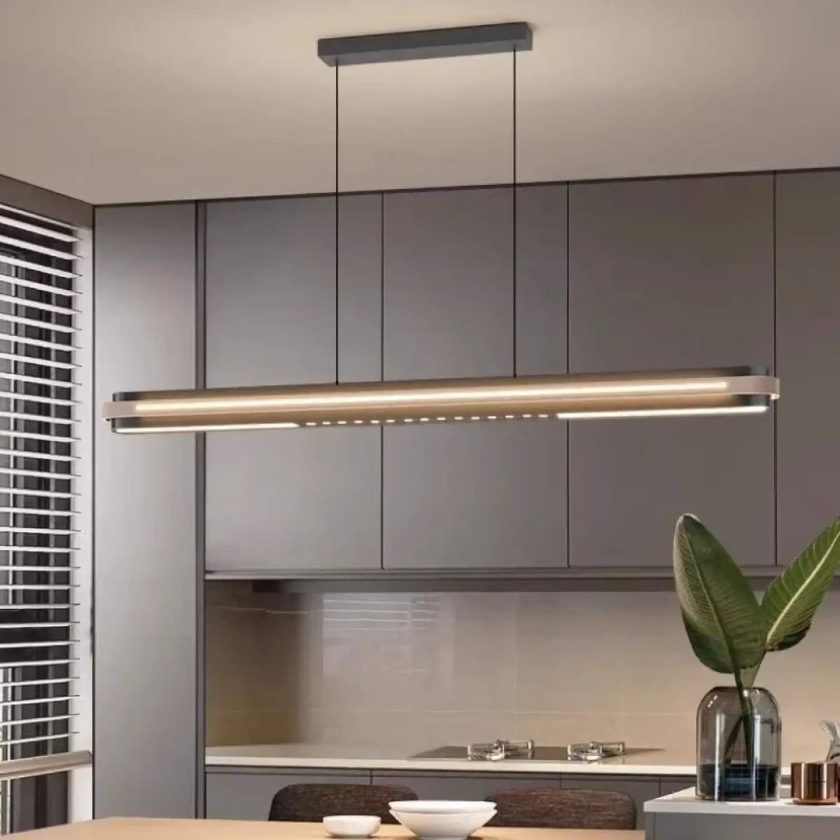 Suspension LED moderne aux lignes épurées, tailles S, M ou L
