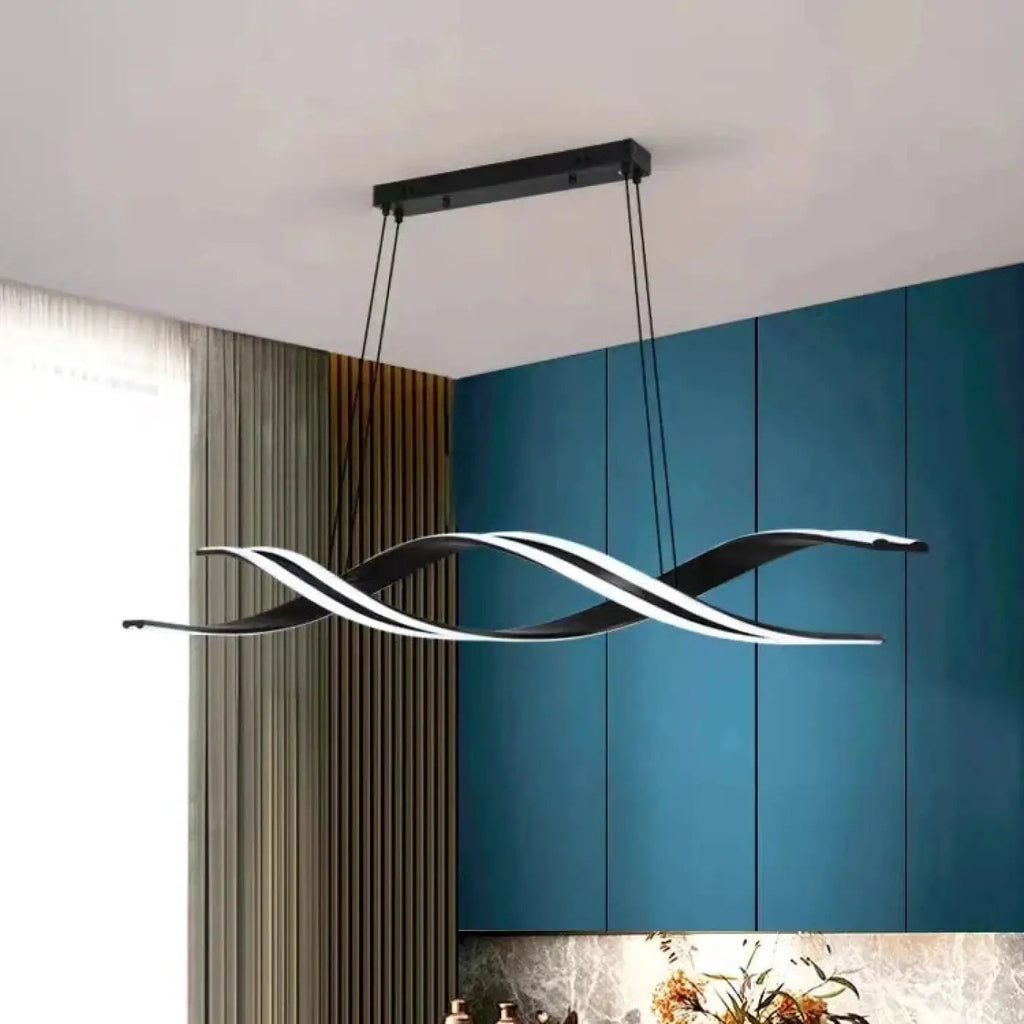 Suspension LED moderne pour table à manger, noir ou doré