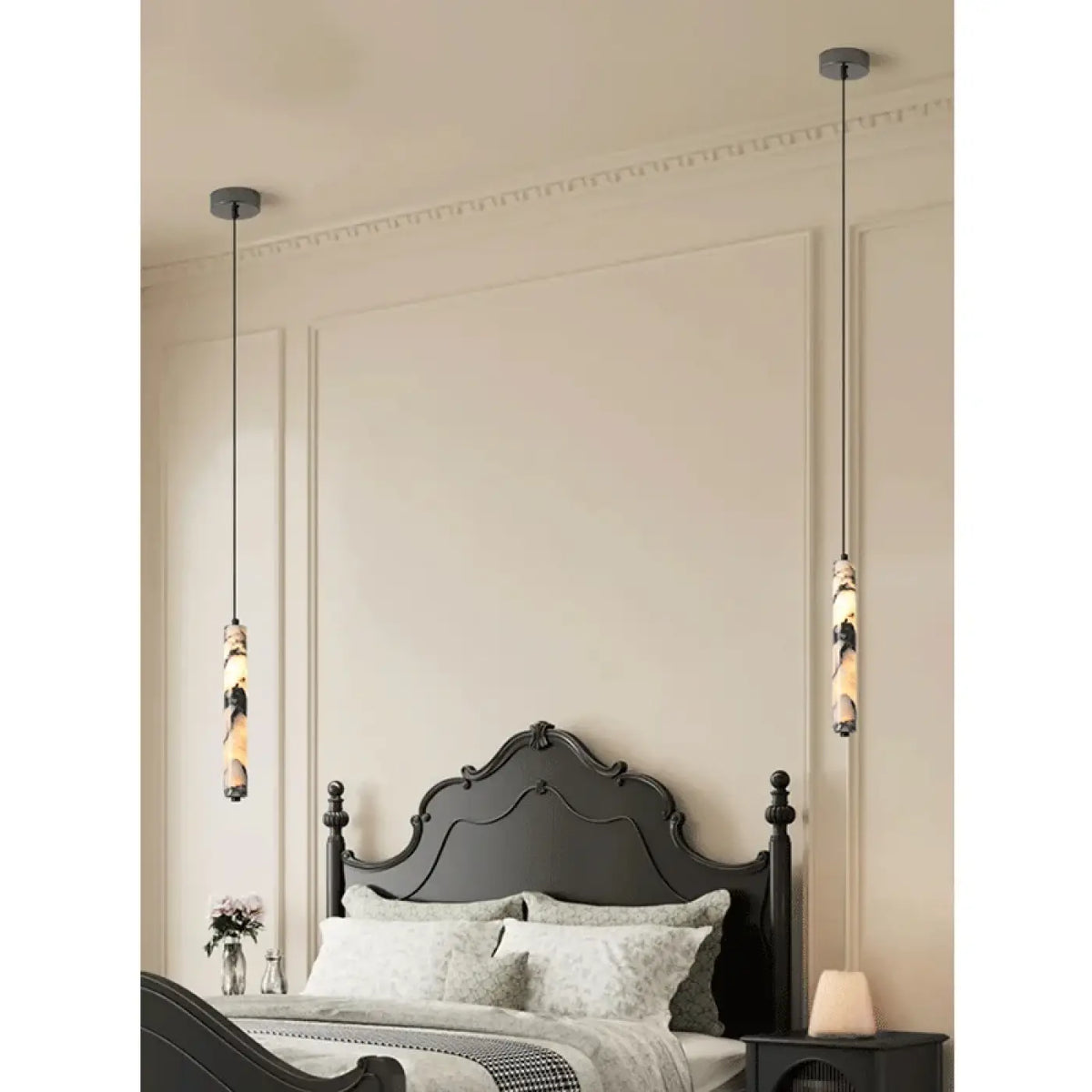 Suspension LED en marbre, lumière chaude, neutre, froide ou réglable