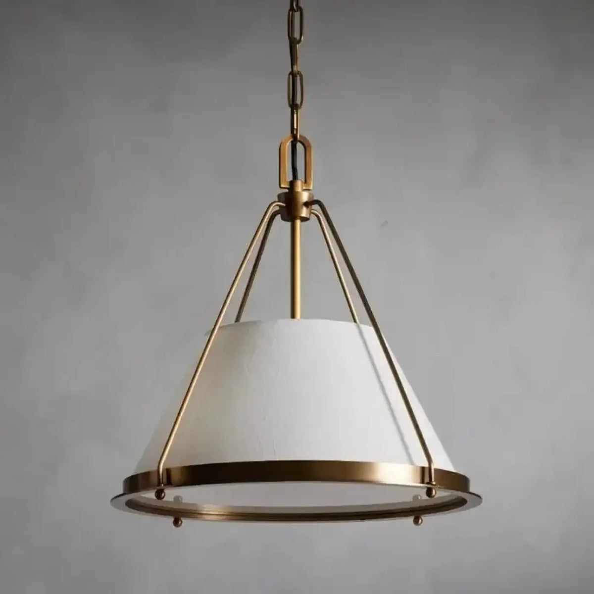 Suspension en métal à abat-jour beige, tailles S et M