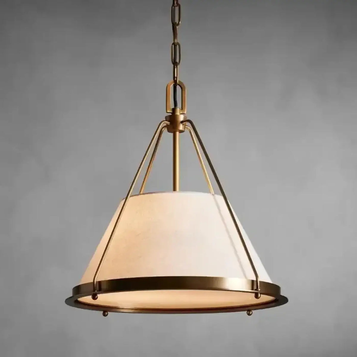 Suspension en métal à abat-jour beige, tailles S et M