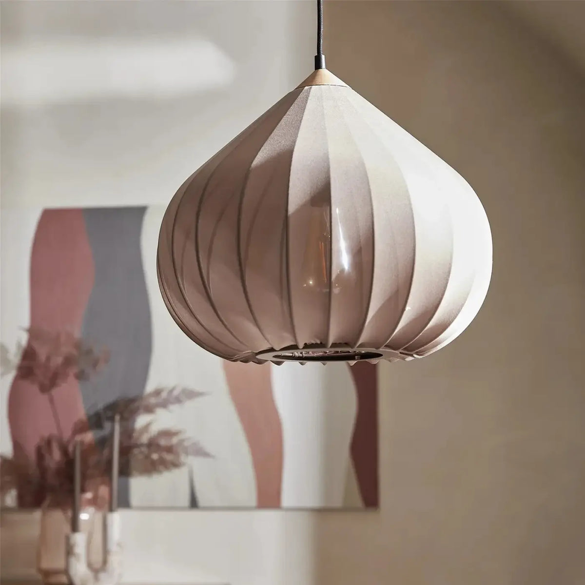 Suspension en papier sculpté, blanc ou gris, taille S ou M