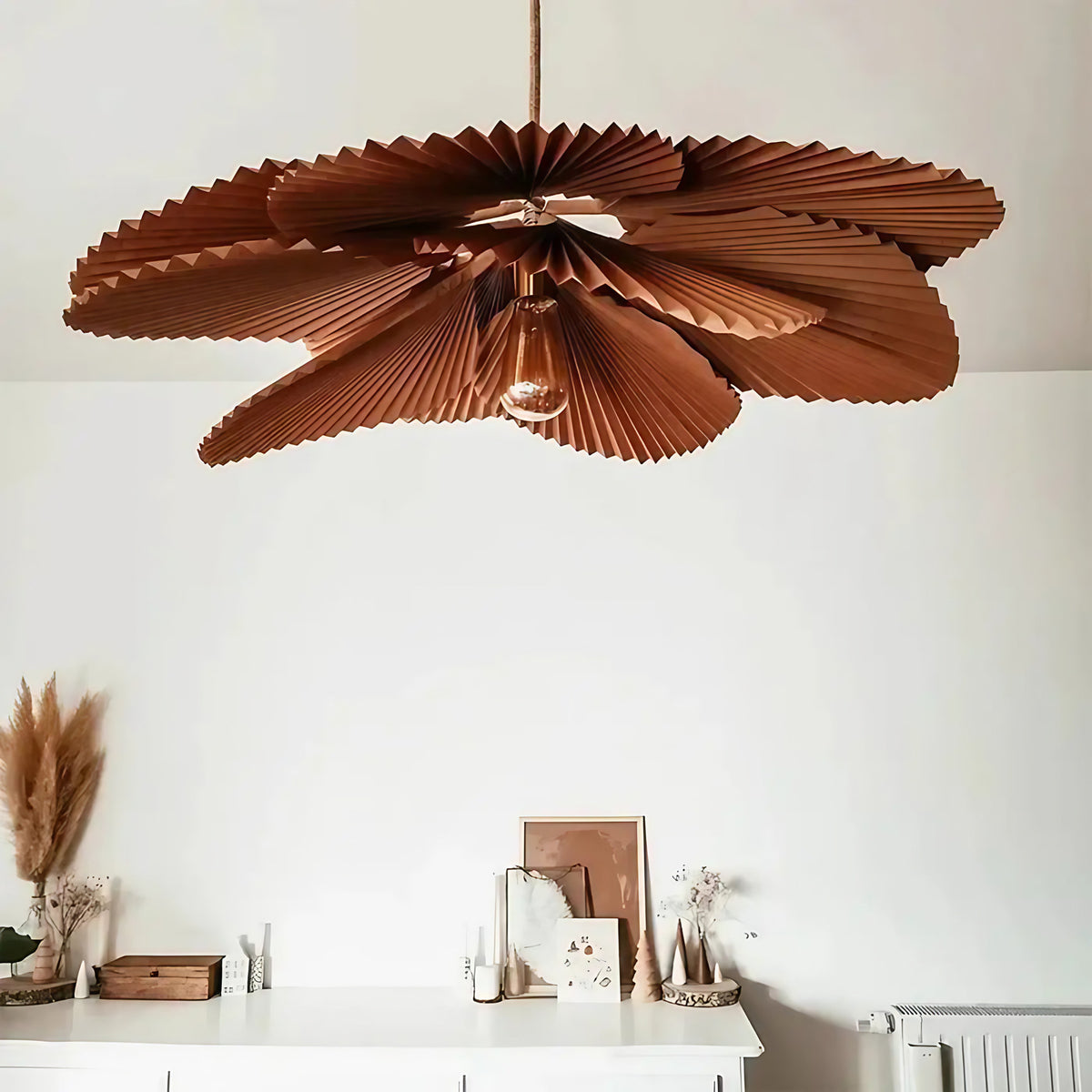 Suspension fleur aux pétales plissés, tailles S, M, L