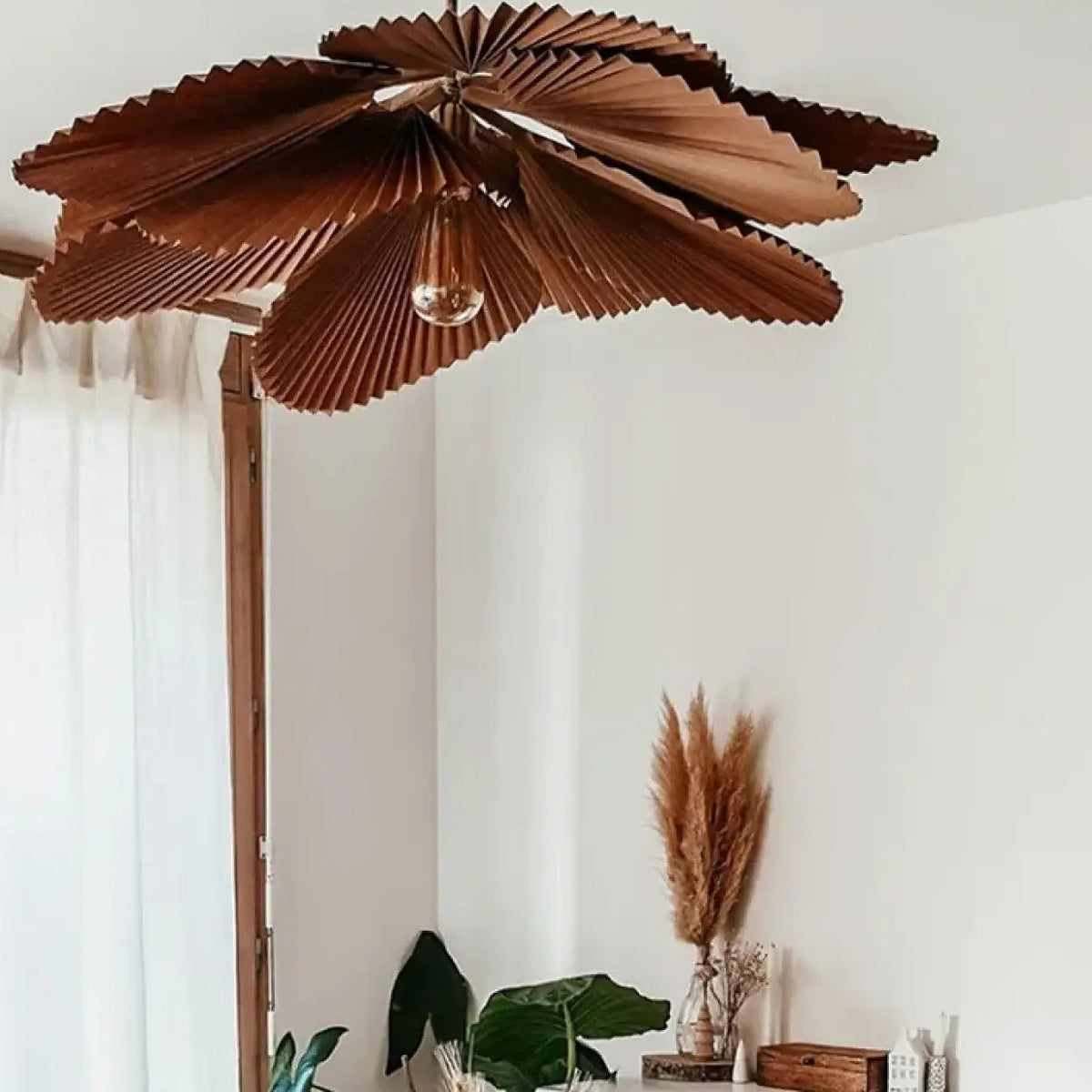 Suspension fleur aux pétales plissés, tailles S, M, L