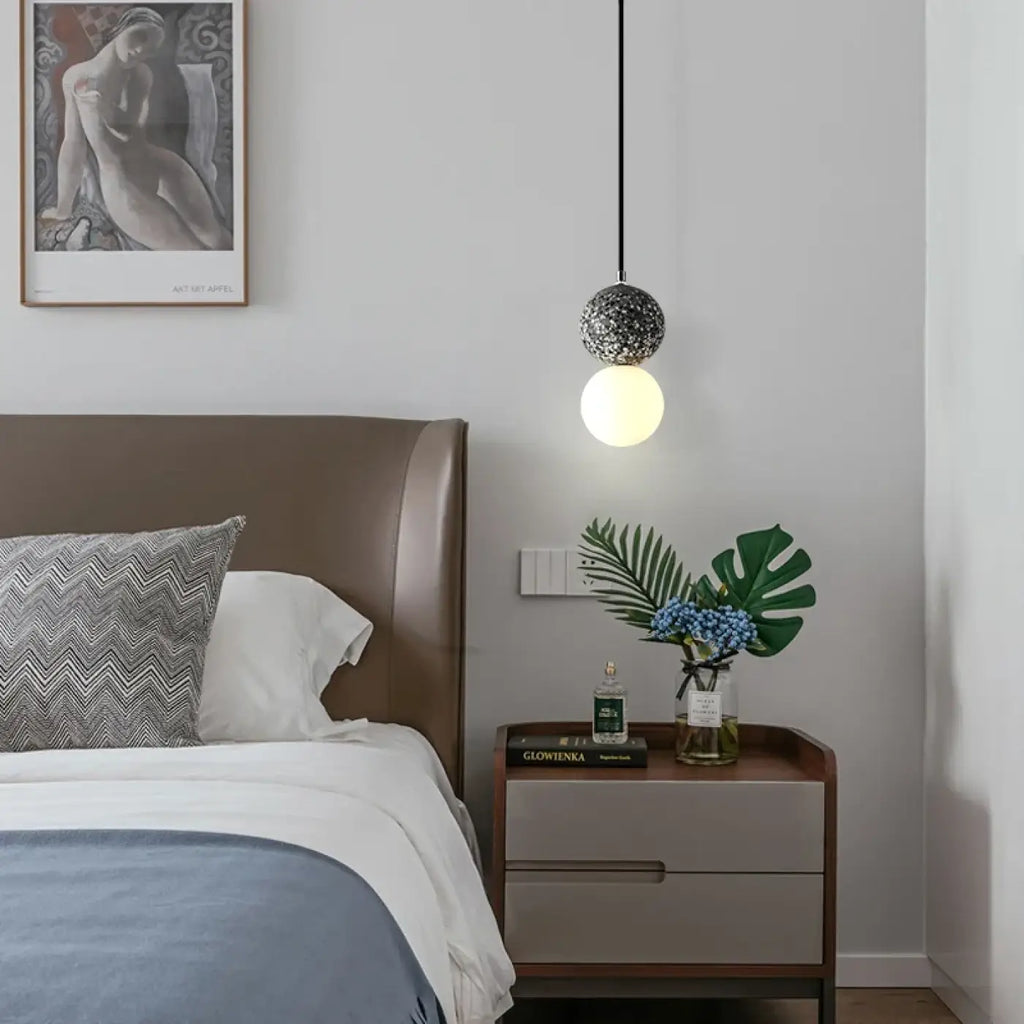 Suspension à sphères décoratives, quatre coloris, gris