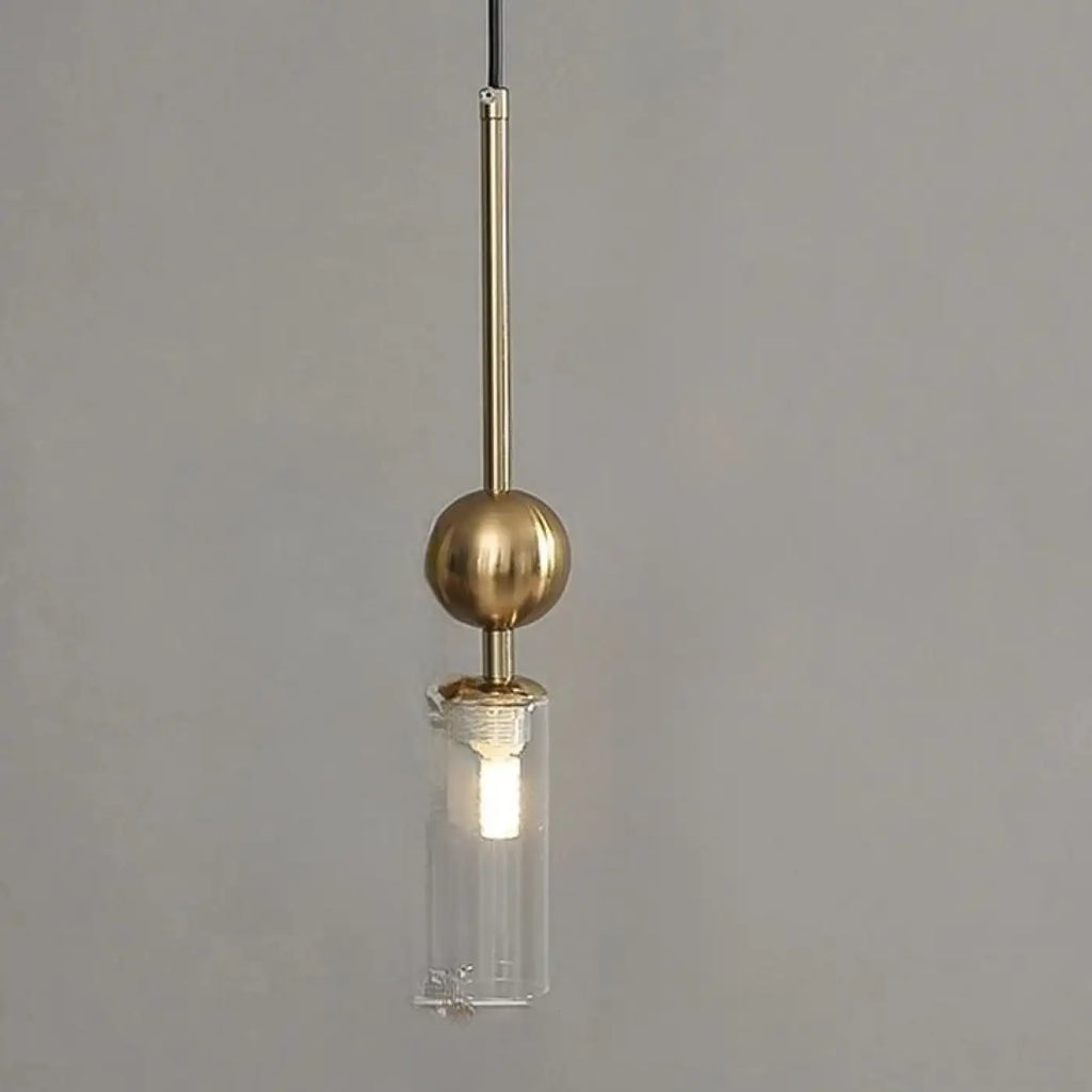 Suspension tube en verre et boule métallique, huit modèles
