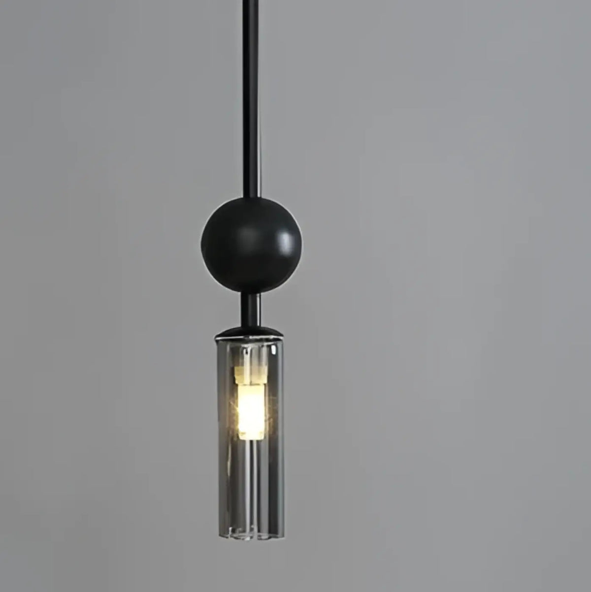 Suspension tube en verre et boule métallique, huit modèles