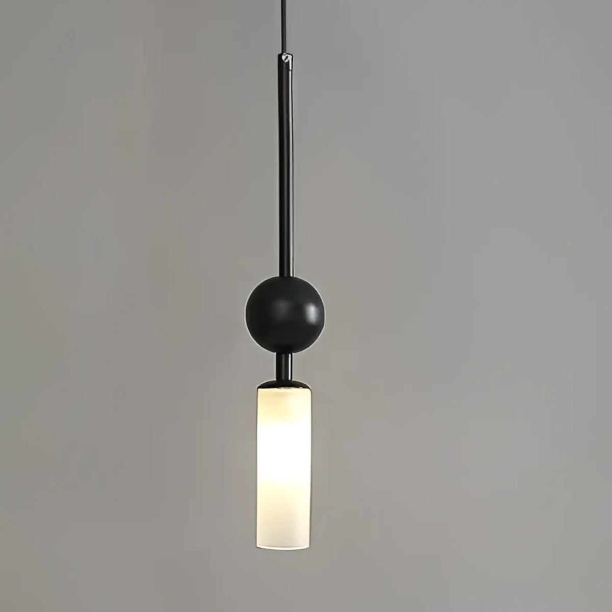 Suspension tube en verre et boule métallique, huit modèles