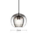 Suspension en verre avec détail doré, trois teintes de verre
