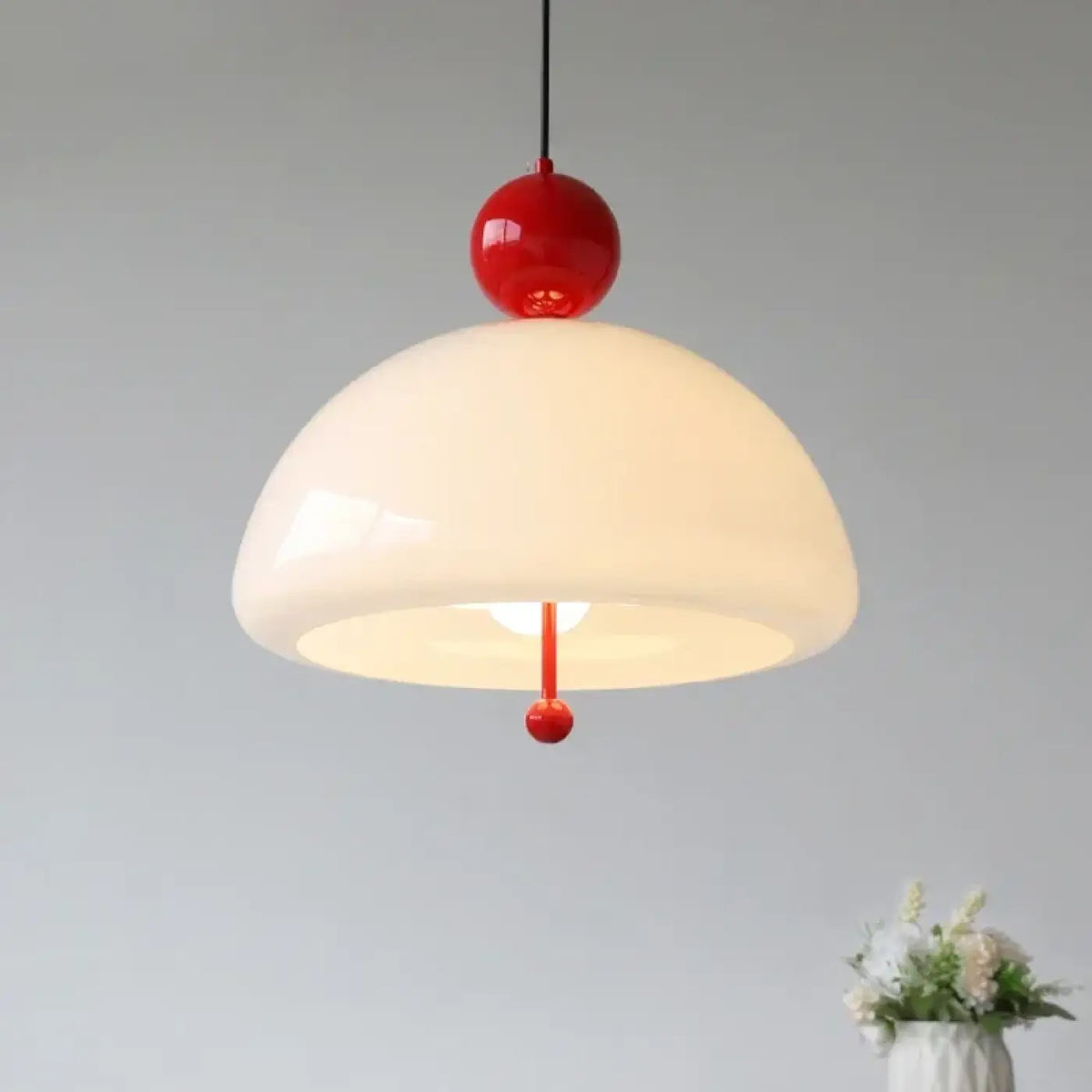 Suspension en verre opalin, cinq coloris au choix