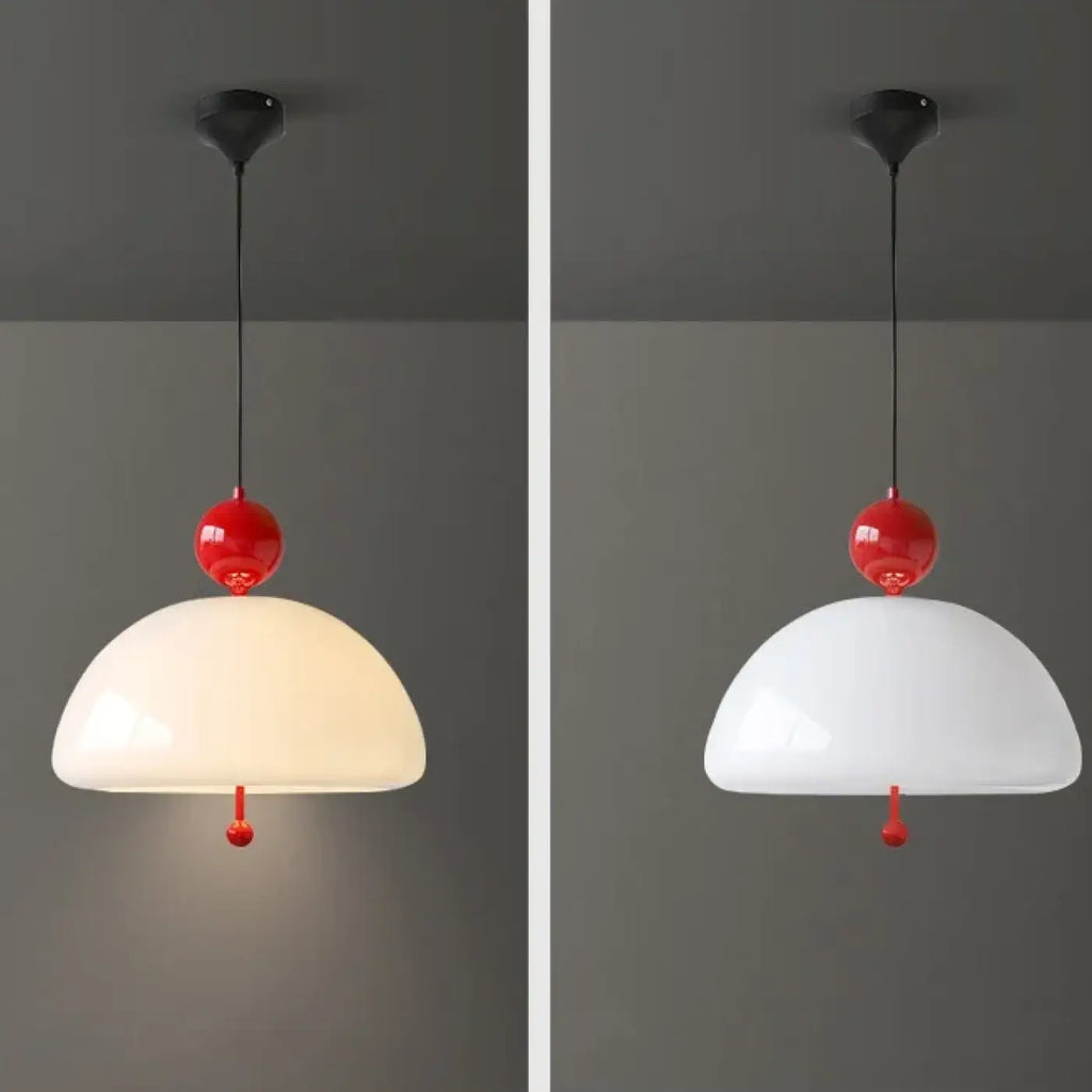 Suspension en verre opalin, cinq coloris au choix