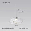 Suspension galet en verre texturé, trois tailles, trois teintes
