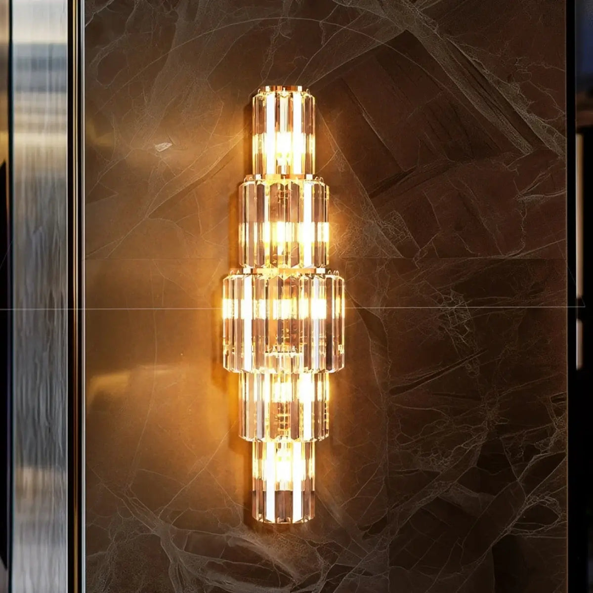 Suspension moderne en verre transparent, tailles S ou M