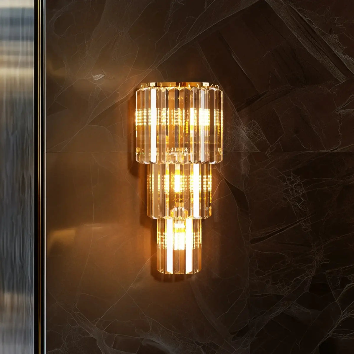 Suspension moderne en verre transparent, tailles S ou M