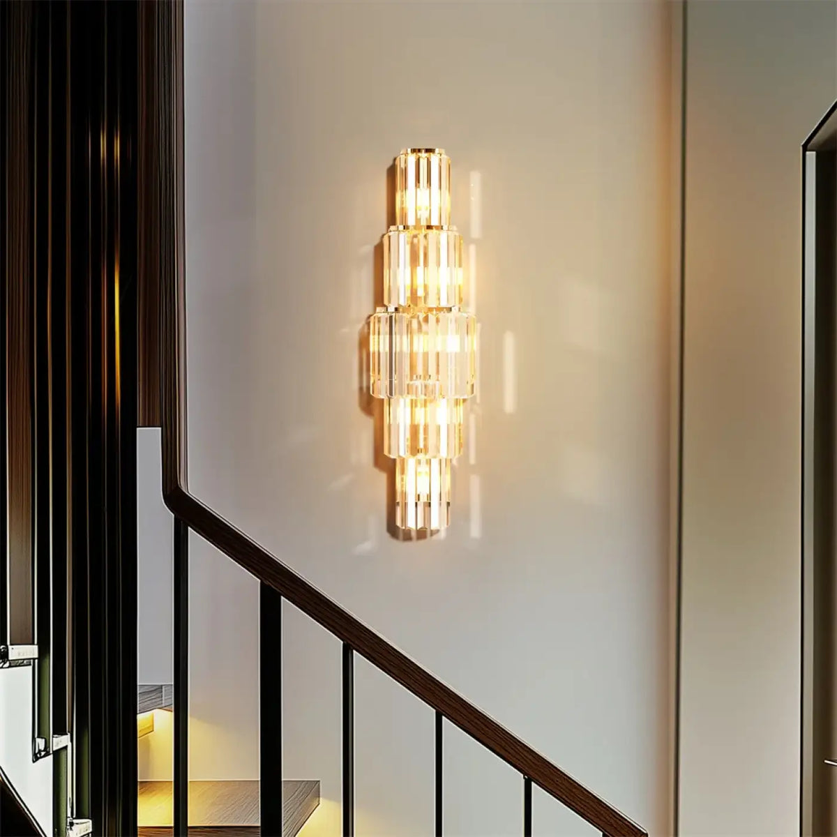 Suspension moderne en verre transparent, tailles S ou M
