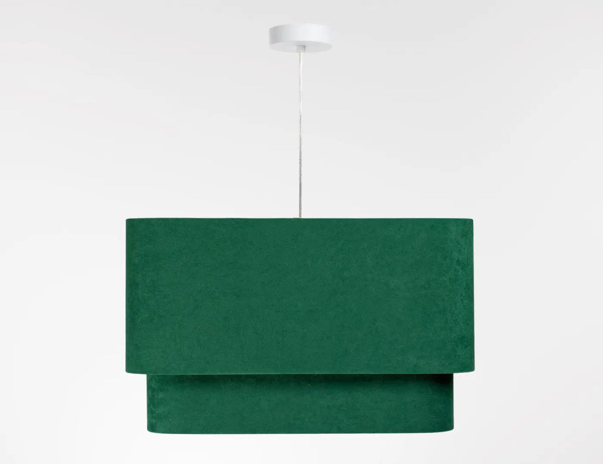 Suspension moderne à abat-jour textile vert