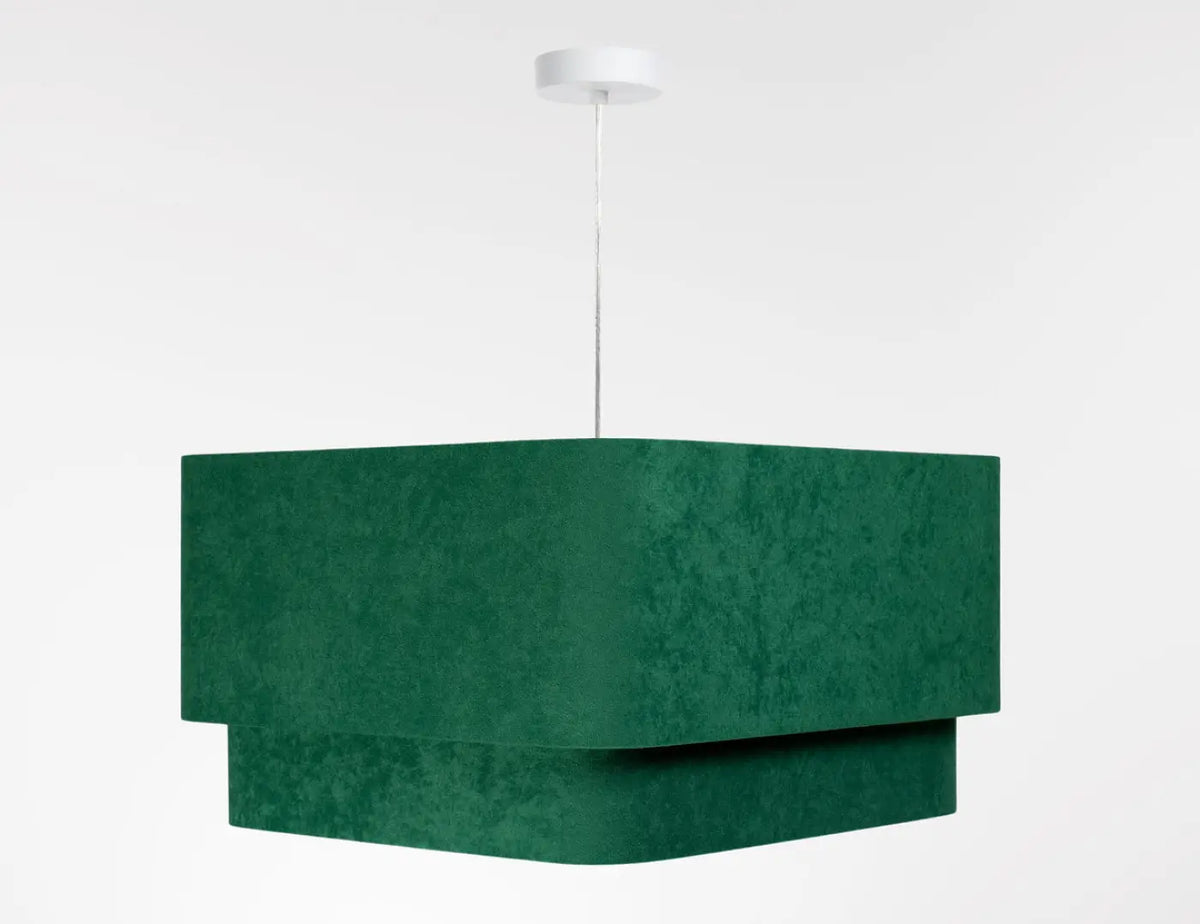 Suspension moderne à abat-jour textile vert