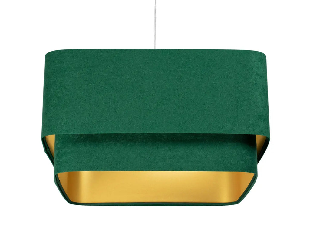 Suspension moderne à abat-jour textile vert