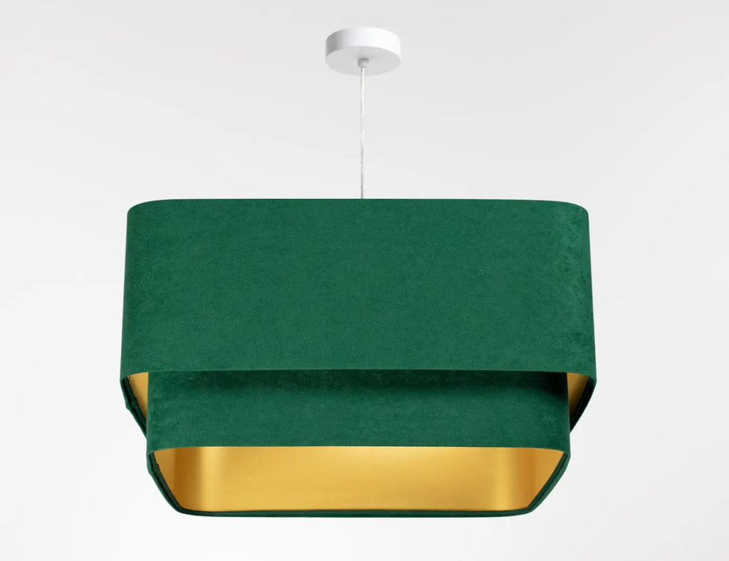 Suspension moderne à abat-jour textile vert