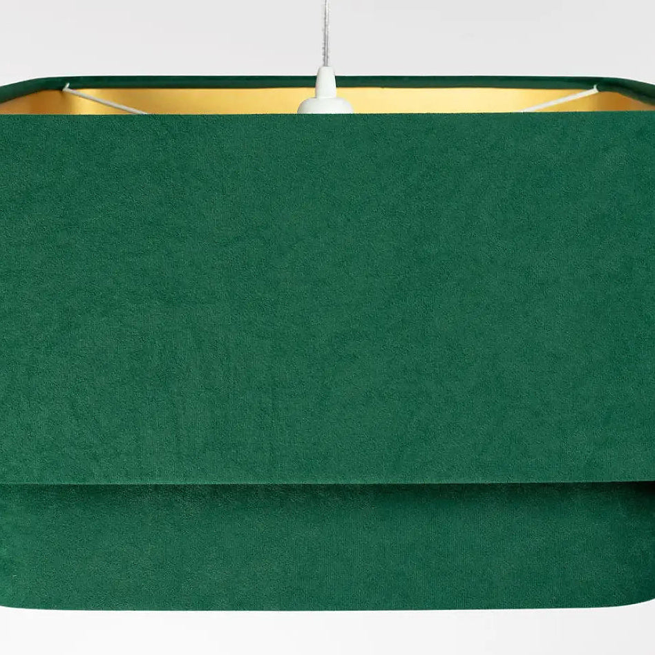 Suspension moderne à abat-jour textile vert