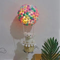 Suspension montgolfière pastel à pompons, ours ou lapin