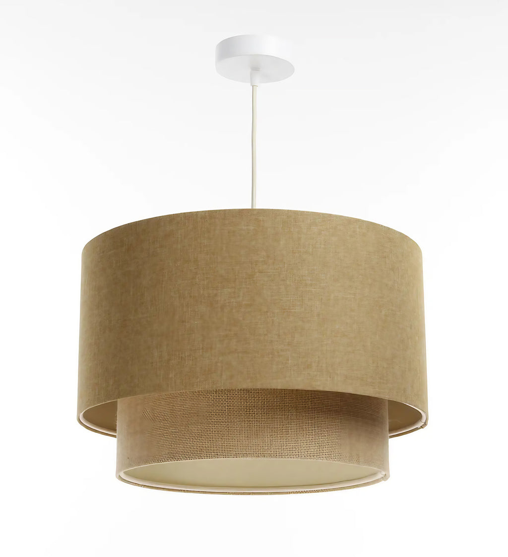 Suspension en tissu moutarde et beige, trois tailles S, M, L