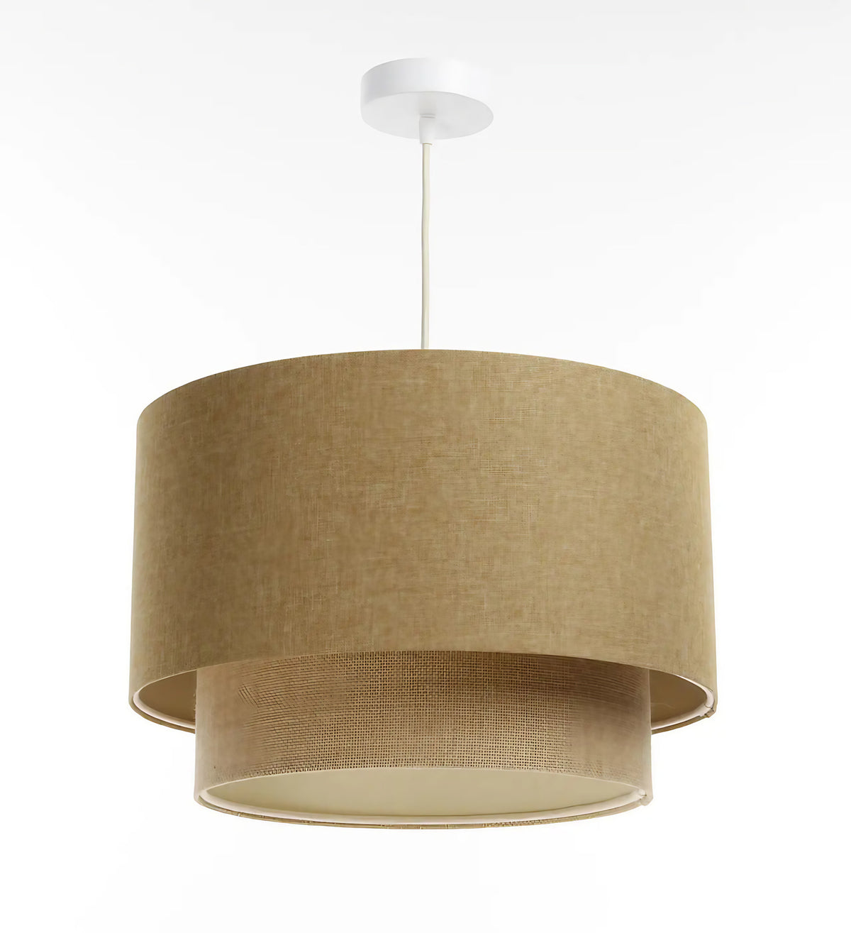 Suspension en tissu moutarde et beige, trois tailles S, M, L