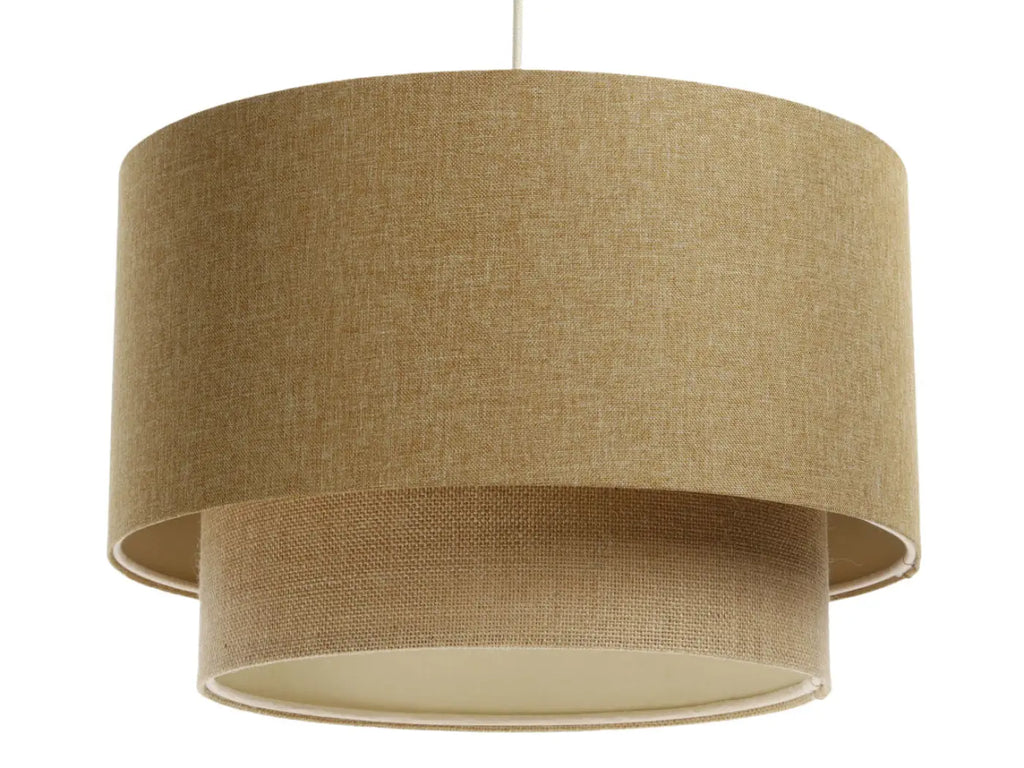Suspension en tissu moutarde et beige, trois tailles S, M, L