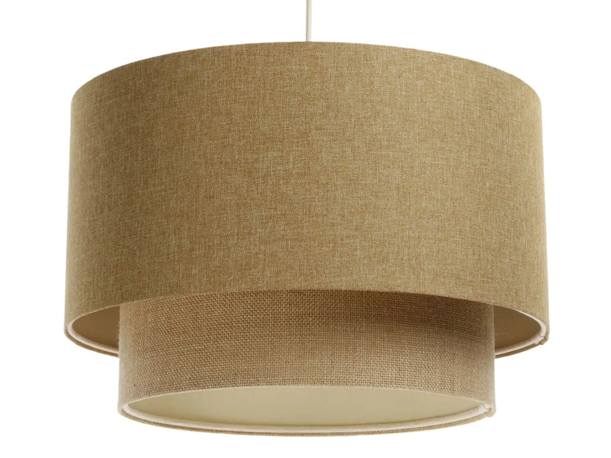 Suspension en tissu moutarde et beige, trois tailles S, M, L