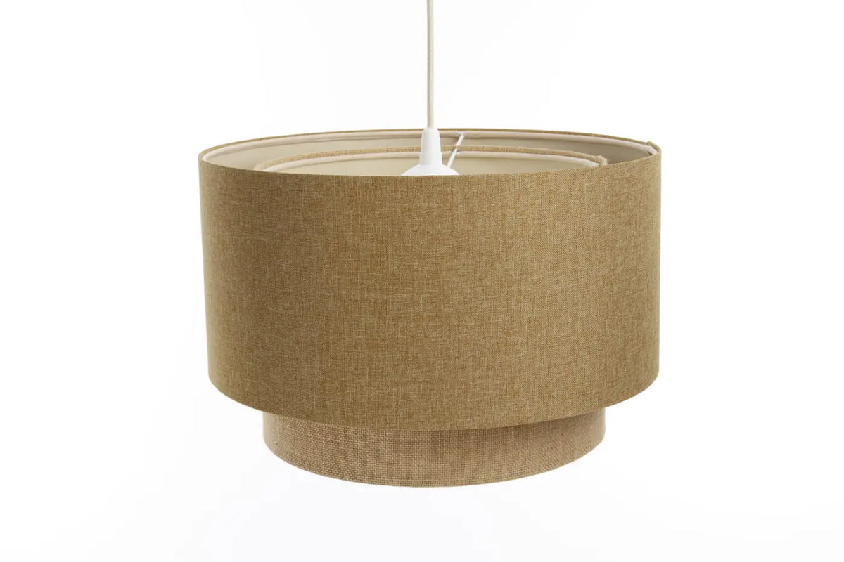 Suspension en tissu moutarde et beige, trois tailles S, M, L