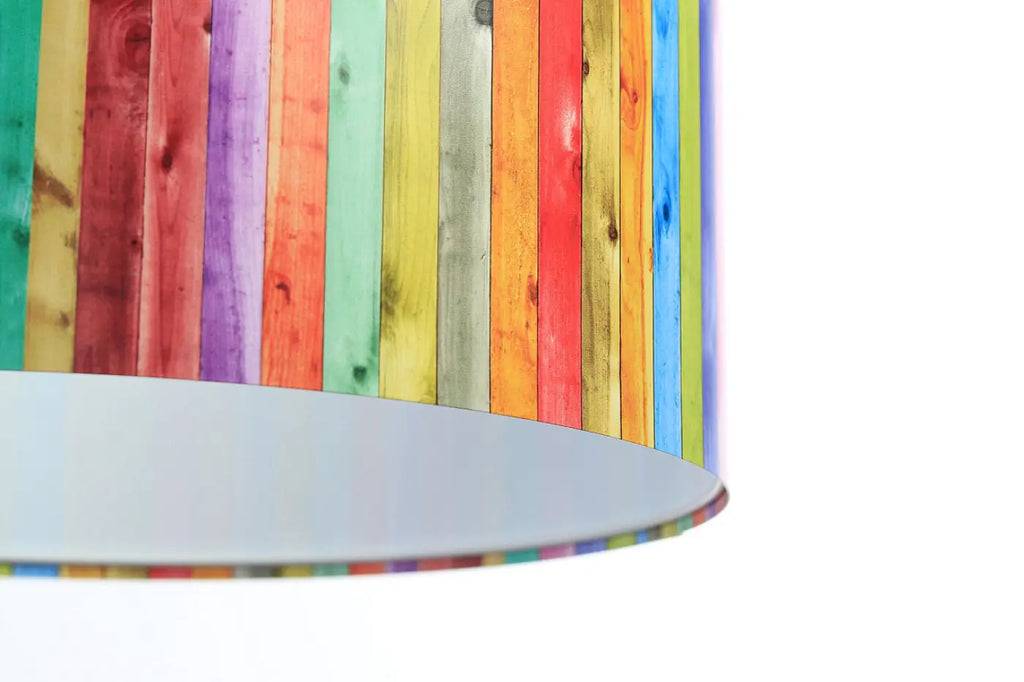 Suspension cylindrique à rayures multicolores, 40 cm