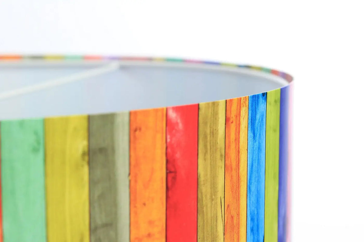Suspension cylindrique à rayures multicolores, 40 cm